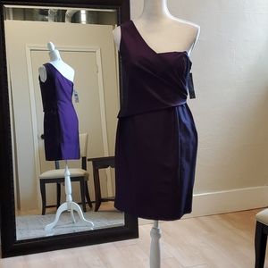 Size 8 NWT rich plum one shoulder cocktail dress
